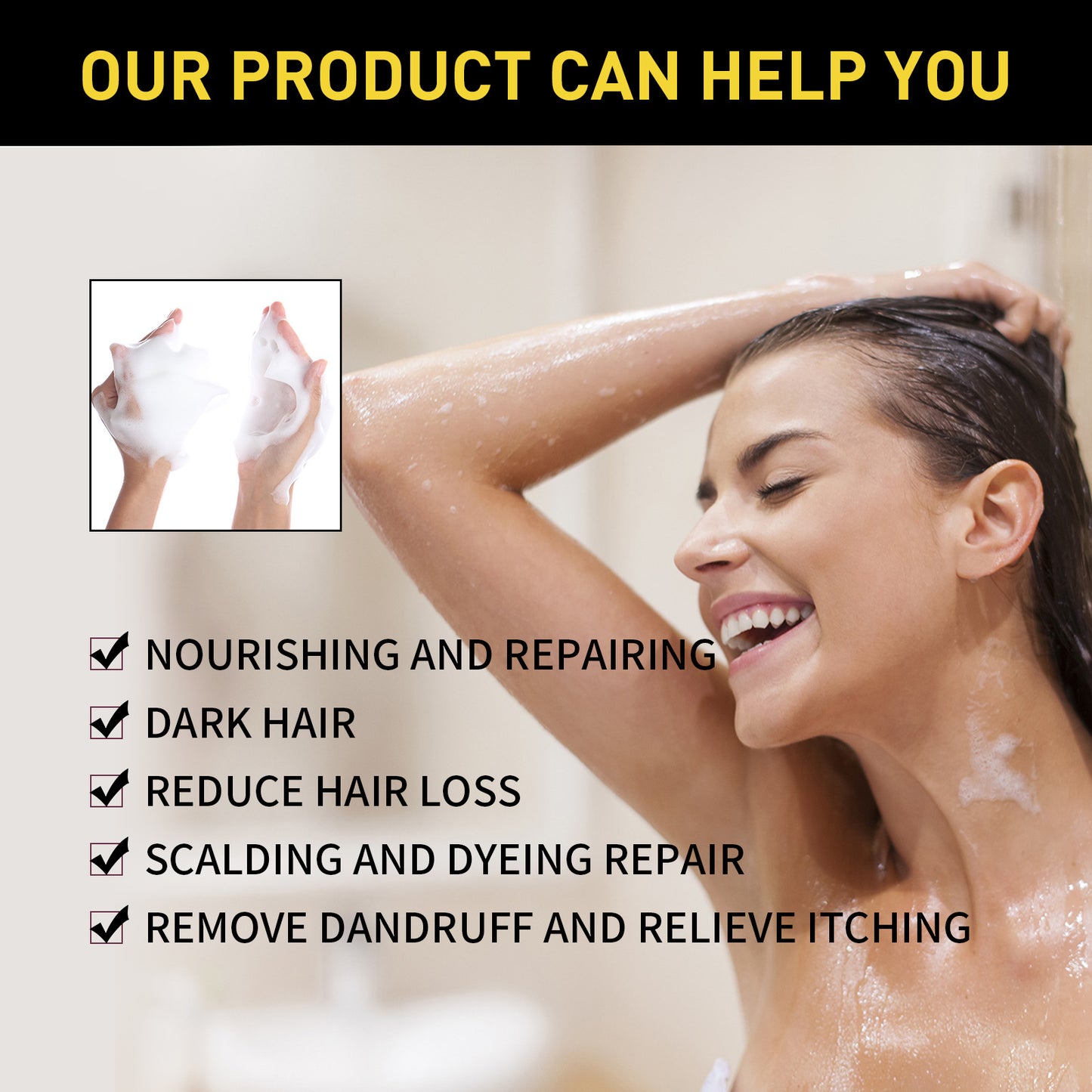 EELHOE Herbal Shampoo with Fo-Ti Essence for Hair Care