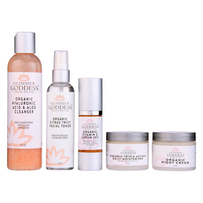 Complete Organic Anti-Wrinkle 5-Step Kit with Vitamin C & SPF 30